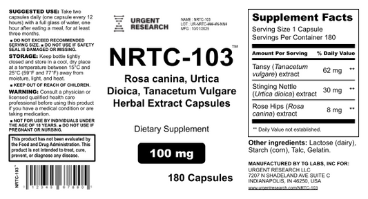 NRTC-103 Product Label